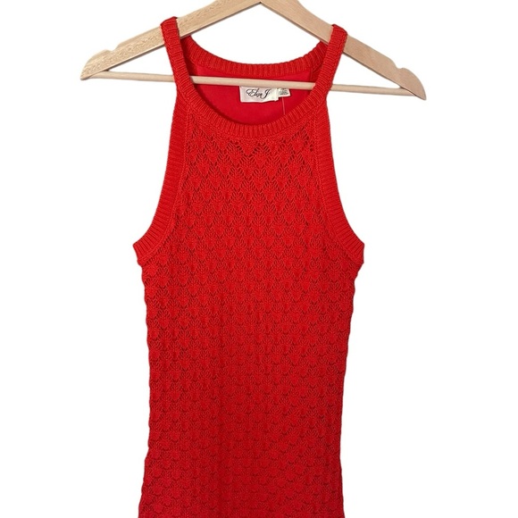 Eliza J Dress Cotton Crocheted Lined Orange Maxi Sleeveless Size Small New - Picture 2 of 11